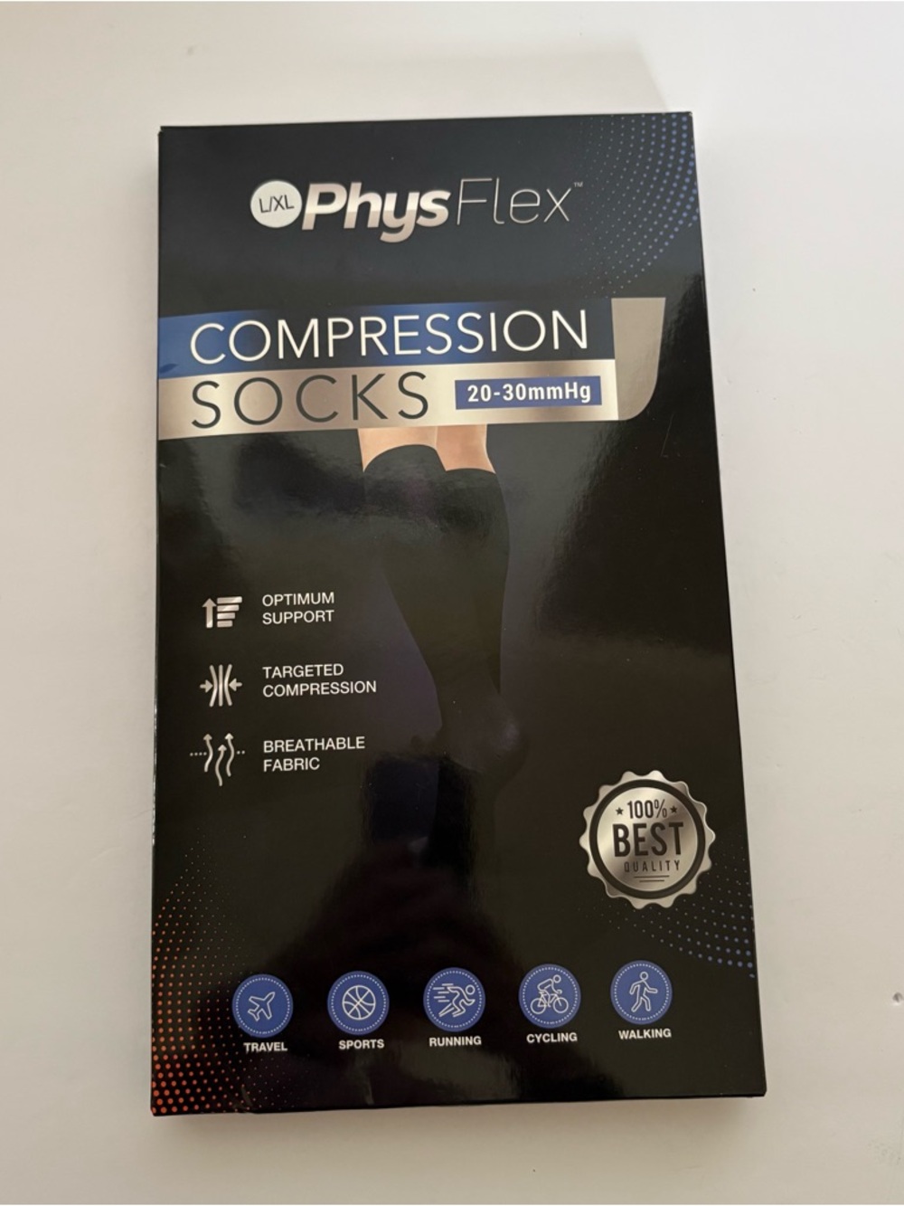 PhysFlex Graduated Compression Socks Enhance Circulation Reduce Fatigue L/XL